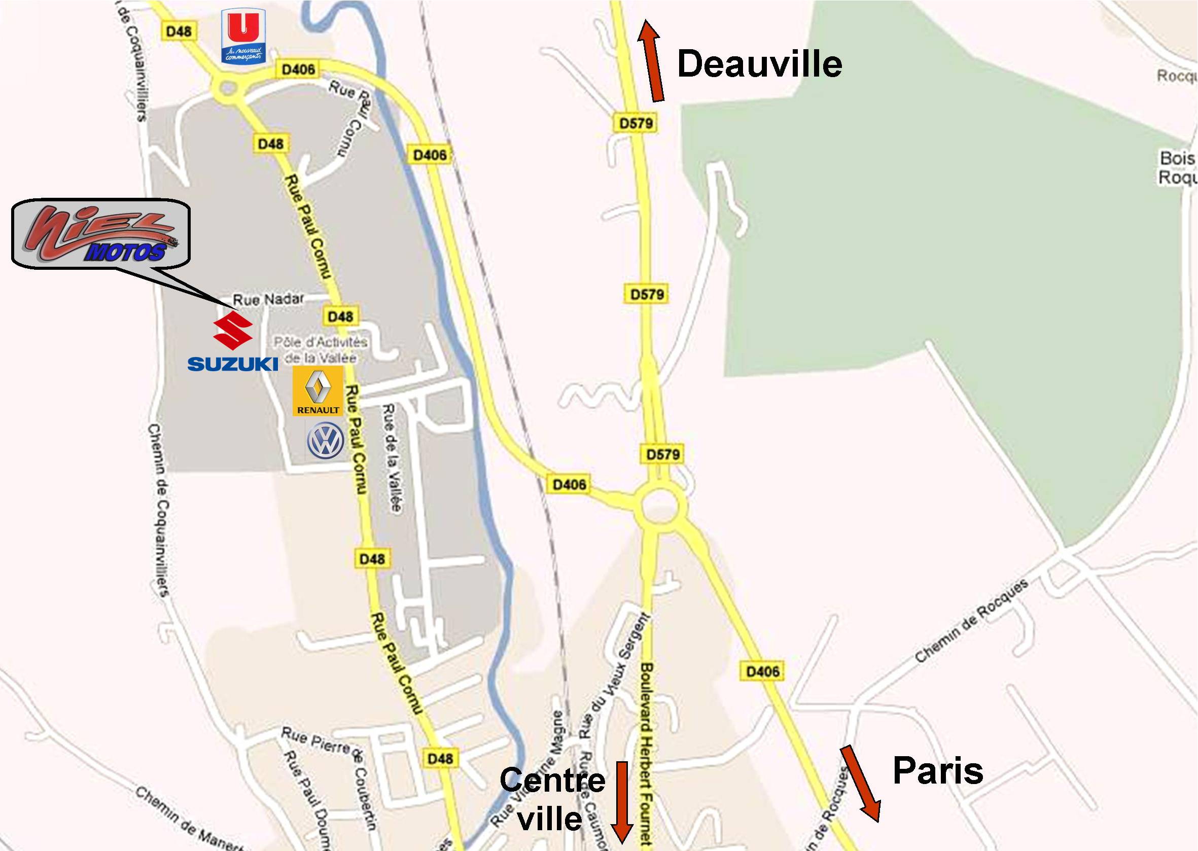 Détail de l'emplacement du magasin Niel Motos